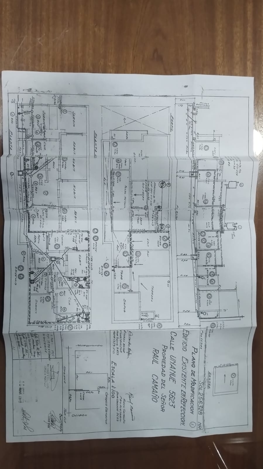 Plano de modificación de 1978, expediente SOL 256328
